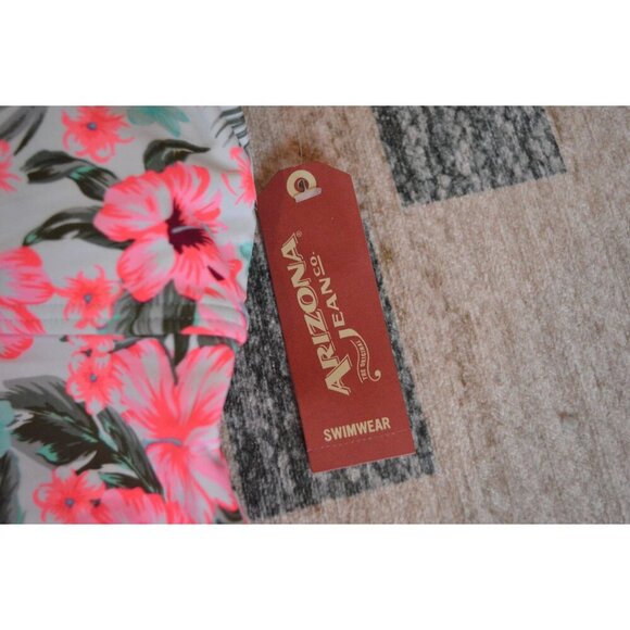 Arizona Jean Co. Womens Floral Halter Tankini Top Medium Juniors Swimwear - Picture 3 of 5